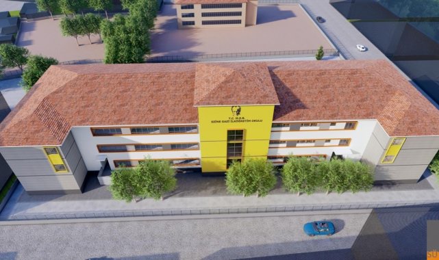 Ezine Gazi 24 derslikli İlkokulu tamamlanmak üzere