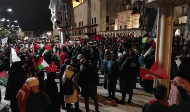 Fatih'te Mescid-i Aksa'ya yapılan baskın protesto edildi