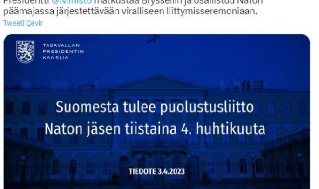 Finlandiya 4 Nisan'da resmen NATO üyesi olacak
