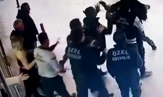 Hastane polisi ve güvenlik görevlilerine saldırı kamerada