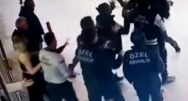 Hastane polisi ve güvenlik görevlilerine saldırı kamerada