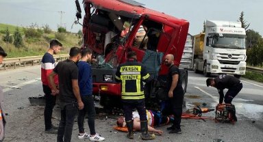 İki TIR'ın çarpıştığı kazada 1 kişi yaralandı