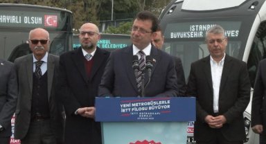 İmamoğlu yeni 25 metrobüsün hizmete alım törenine katıldı