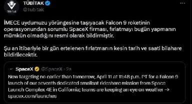 İMECE Yer Gözlem Uydusu'nun fırlatma operasyonu ertelendi