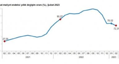 İnşaat maliyet endeksi, şubatta aylık yüzde 2,08 arttı