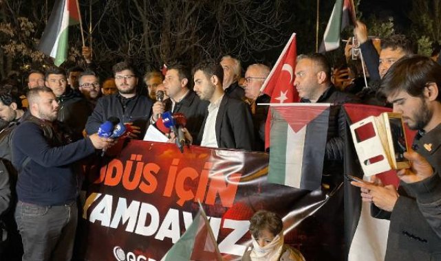 İsrail'in Mescid-i Aksa'ya yönelik saldırıları Ankara'da protesto edildi