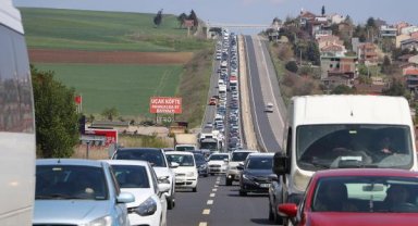 İstanbul- Tekirdağ yolunda araç yoğunluğu