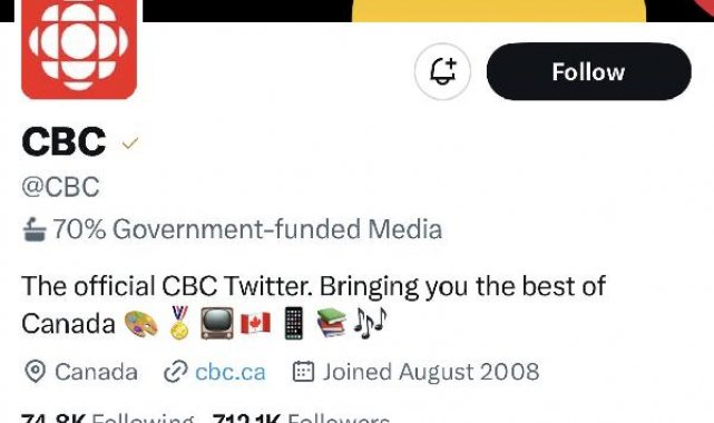 Kanada merkezli haber kanalı CBC, Twitter faaliyetlerini durdurdu
