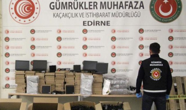 Kapıkule'de 3 milyon 750 bin TL değerinde kaçak bilgisayar ele geçirildi
