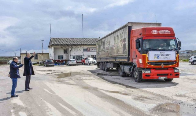 Karacabey'den deprem bölgelerine yardım tırları gitmeye devam ediyor