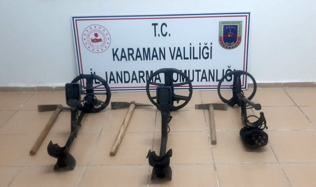 Karaman'da kaçak kazı yapan 3 kişi yakalandı