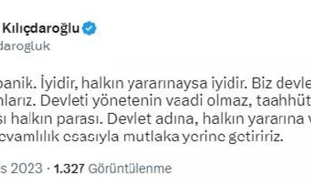 Kılıçdaroğlu: Halkın yararına verilen taahhütleri mutlaka yerine getiririz