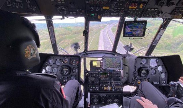 Kocaeli'de jandarmadan helikopterli trafik denetimi