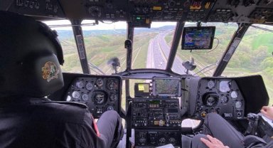 Kocaeli'de jandarmadan helikopterli trafik denetimi