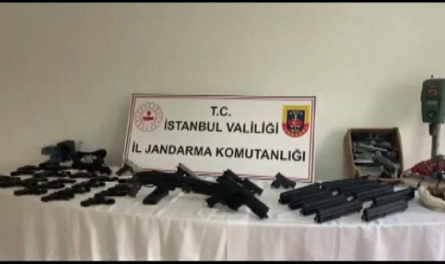 Küçükçekmece'de silah imal edilen tornacıya jandarmadan baskın