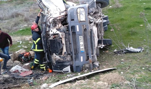 Kütahya'da beton mikseri devrildi: 1 yaralı