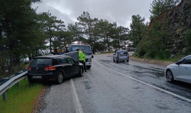 Marmaris'te yağış kazaya neden oldu