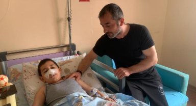 Mıknatıslı bilye yutan Miraç, ameliyatla yaşama tutundu