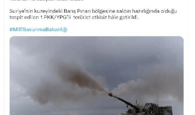 MSB: 1 terörist etkisiz hale getirildi