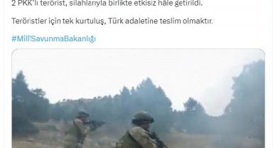 MSB: 2 PKK'lı terörist etkisiz hale getirildi