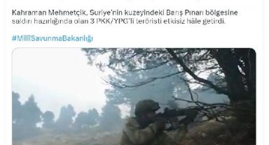 MSB: 3 terörist etkisiz hale getirildi