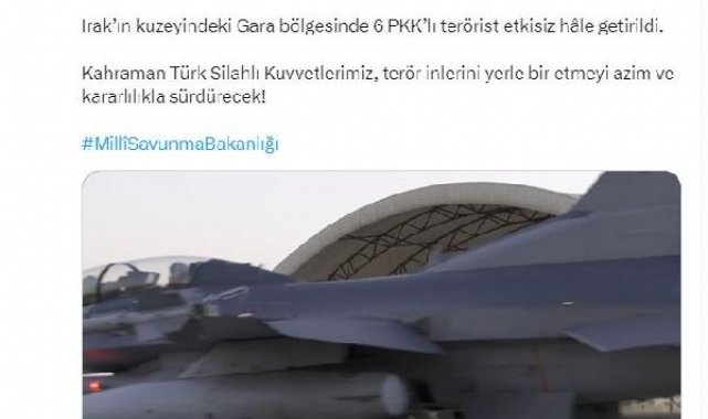MSB: 6 PKK'lı terörist etkisiz hale getirildi