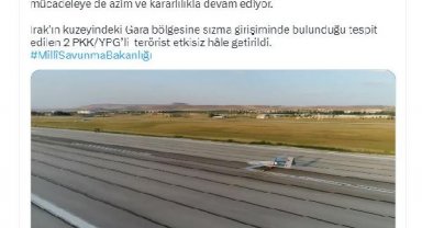 MSB: Irak'ın kuzeyinde 2 terörist etkisiz hale getirildi