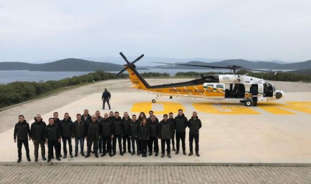 Muğla'da, yangın söndürme helikopteri Sikorsky T-70'den deneme uçuşu