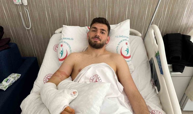 Müsabakada kırılan parmağıyla 75 dakika oynadı, Rize'ye döner dönmez ameliyata alındı