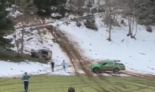 Off-road aracının takla attığı kaza, kamerada