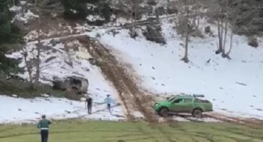 Off-road aracının takla attığı kaza, kamerada