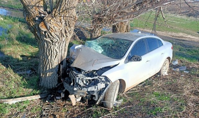 Otomobil ağaca çarptı: 3 yaralı