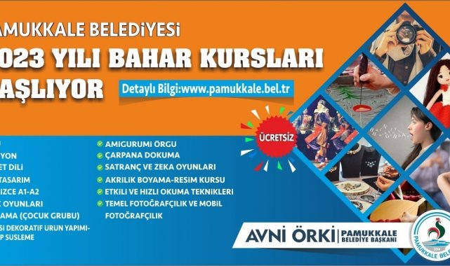 Pamukkale Belediyesi ilkbahar dönemi kurs kayıtları başladı