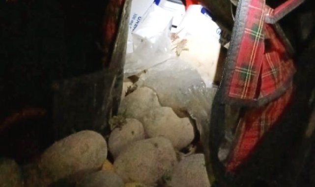 Patates dolu bez çantadan 896 uyuşturucu hap çıktı