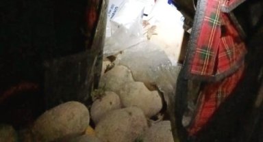 Patates dolu bez çantadan 896 uyuşturucu hap çıktı