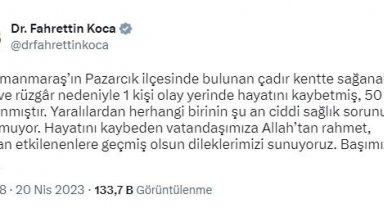 Pazarcık'ta hortum; depremzede çadırları uçtu: 1 ölü, 50 yaralı