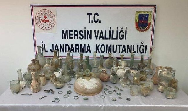 Tarsus'ta 120 tarihi eser ele geçirildi; 2 gözaltı