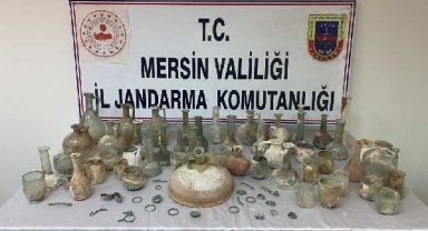 Tarsus'ta 120 tarihi eser ele geçirildi; 2 gözaltı