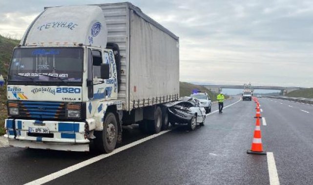 Tekirdağ'da kaza; uzman çavuş, eşi ve çocuğu yaralandı