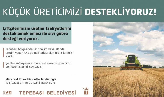 Tepebaşı'ndan küçük üreticiye sıvı gübre desteği