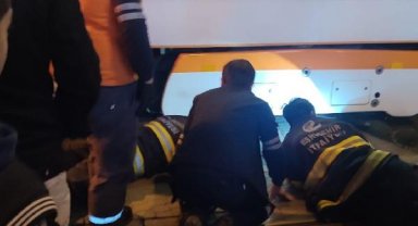 Tramvayın altında sıkışan 2 köpeği, itfaiye kurtardı