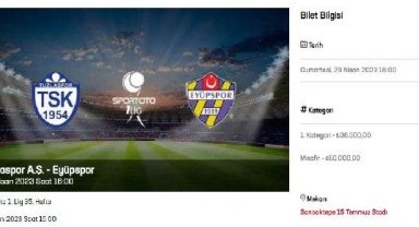 Tuzlaspor - Eyüpspor maçı 50 bin TL!