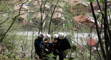 Uzungöl'de yaban hayatı kaynaklı kaya tehdidine çelik bariyerli önlem