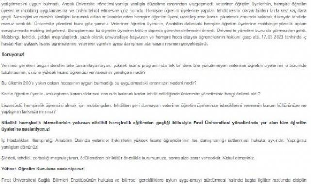 Yüksek lisans öğrencisi hemşireye " veteriner danışman" ataması