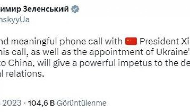 Zelenski ve Cinping telefonda görüştü
