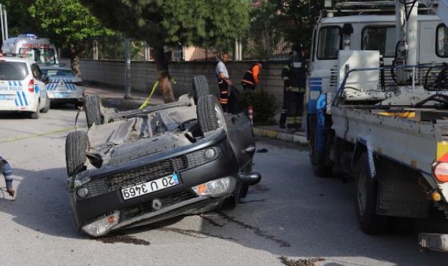 Ağaca çarpıp takla atan otomobilin sürücüsü öldü