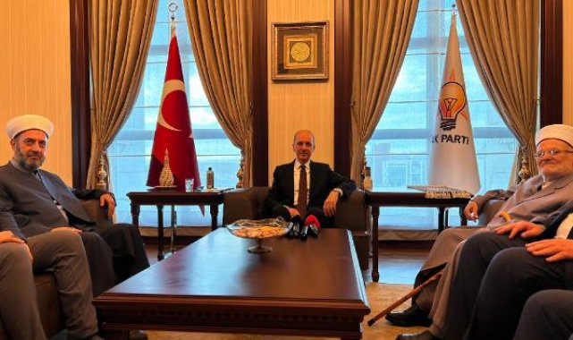 AK Parti'li Kurtulmuş, Şeyh İkrime Sabri'yi kabul etti