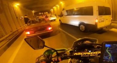 Asker eğlencesinde tüneli trafiğe kapadılar