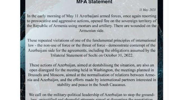 Azerbaycan: Ermenistan tarafından ateş açıldı 1 asker şehit oldu