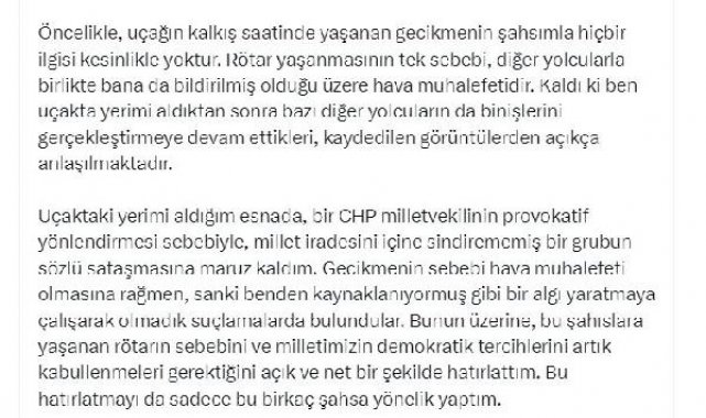 Bakan Nebati: Uçağın gecikmesinin sebebi hava muhalefetidir